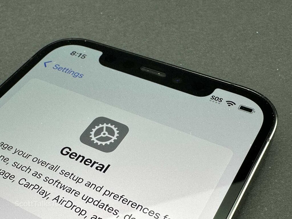 Space gray Apple iPhone 12 Pro screen notch