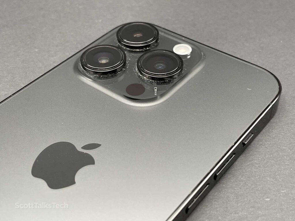 Space Black iPhone 14 Pro back glass detail