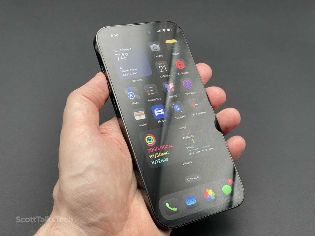 Holding my Space Black iPhone 14 Pro 